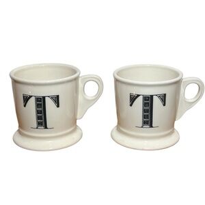 Anthropologie Monogram Letter T Coffee Mug Set